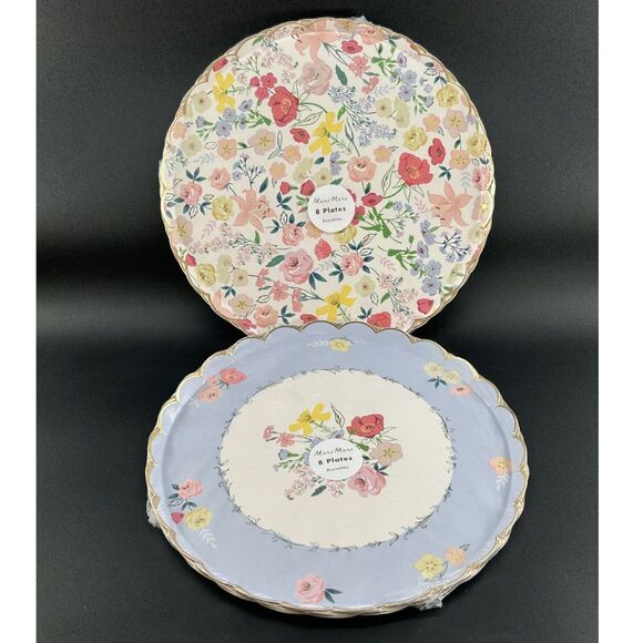 Meri Meri Elegant English Garden Pattern(2) Sets of (8) Paper Plates 10.5"D - Picture 1 of 7